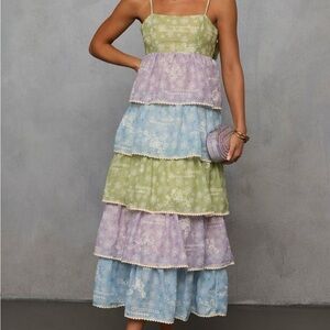 English Factory Multicolor Floral Maxi Dress new with tag